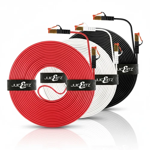 Flat CAT7 Ethernet Cable Ultra Thin 10Gbps RJ45 Lead Lot Network LAN Patch SSTP