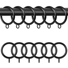 Curtain Rings with Eyelets,48 Pack Metal Black Curtain Rings for Pinch Pleat ...
