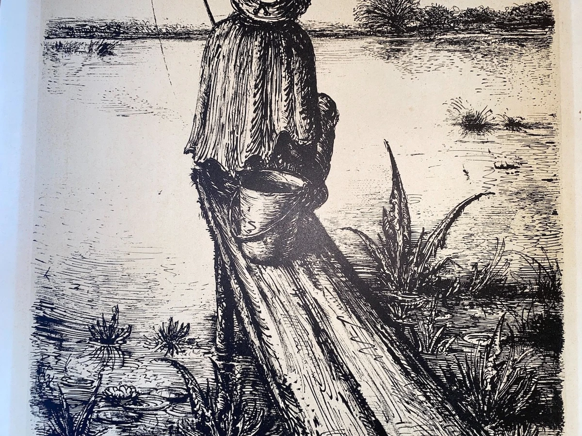 A. Paul Weber – „Der Angler I“ – Lithografie (Griffelkunst)