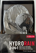 Delta HydroRain 2 in 1 Shower Head Combo Matte Black 4 Spray Patterns 75698DBL