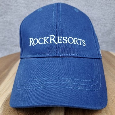 Helly Hansen Hat Cap Strap Back Blue White Logo Rock Resorts Staff Hat Mens