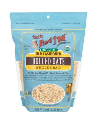 Bobs Red Mill Organic Oats Rolled Regular, 16 Ounce Pack of 4