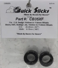 QuickSlicks CB35XF Silicone Tires for 15/17x8mm Aluminum Wheel 132 Slot Car Part