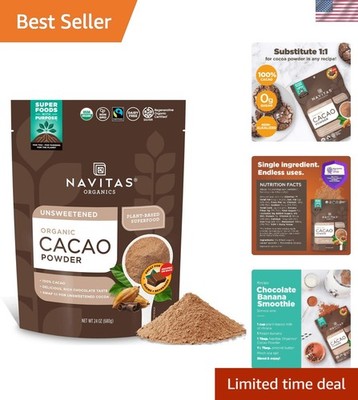 Regenerative Cacao Powder 24oz - 1:1 Cocoa Substitute for Baking & Hot Chocolate
