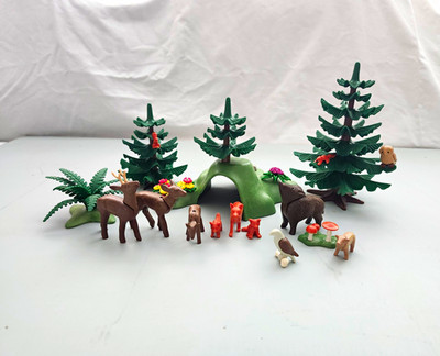 PLAYMOBIL Woodland Forest Scenery Lot Trees Rock Arch Flowers Mushrooms Animals