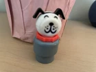 Vintage Fisher Price Little People Gray Lucky Dog Red Collar Rare