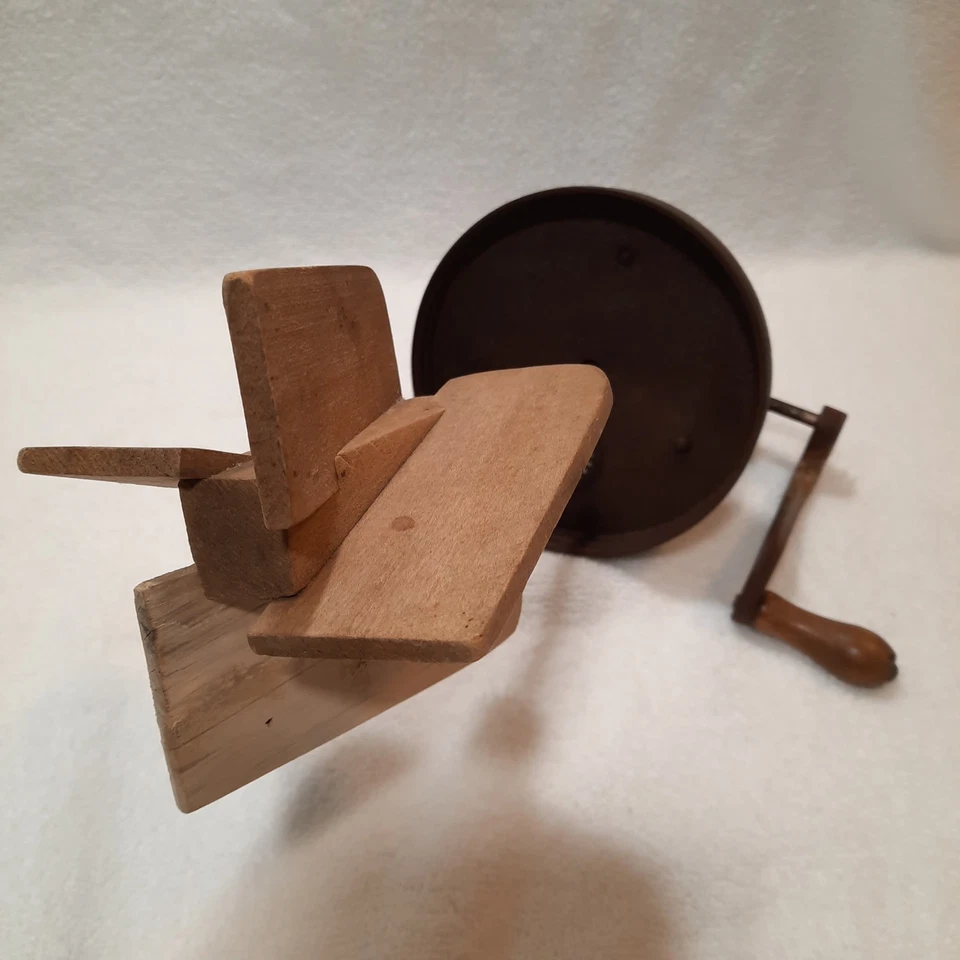 Antique Pre-1920s Lrg SCC Glass Hand Crank Butter Churn Square Jar Dazey 8x16"T - Image 4 of 4