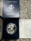 New Listing2001-W Proof $1 American Silver Eagle Box, OGP & COA