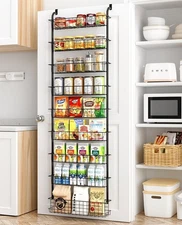 Over The Door Pantry Organizer Spice Rack 9-Tier Metal Pantry Door Organizer ...