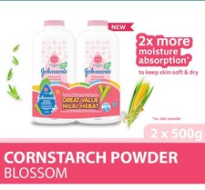 2 x 500g Johnson's Baby Powder Blossom Cornstarch 500g - Free Shipping