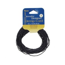 Hemp Cord - 20lb weight - Black - 8 yards