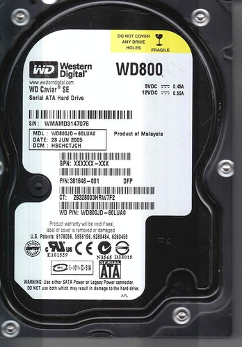 Hard disk Western Digital WD800 80 GB SATA HDD
