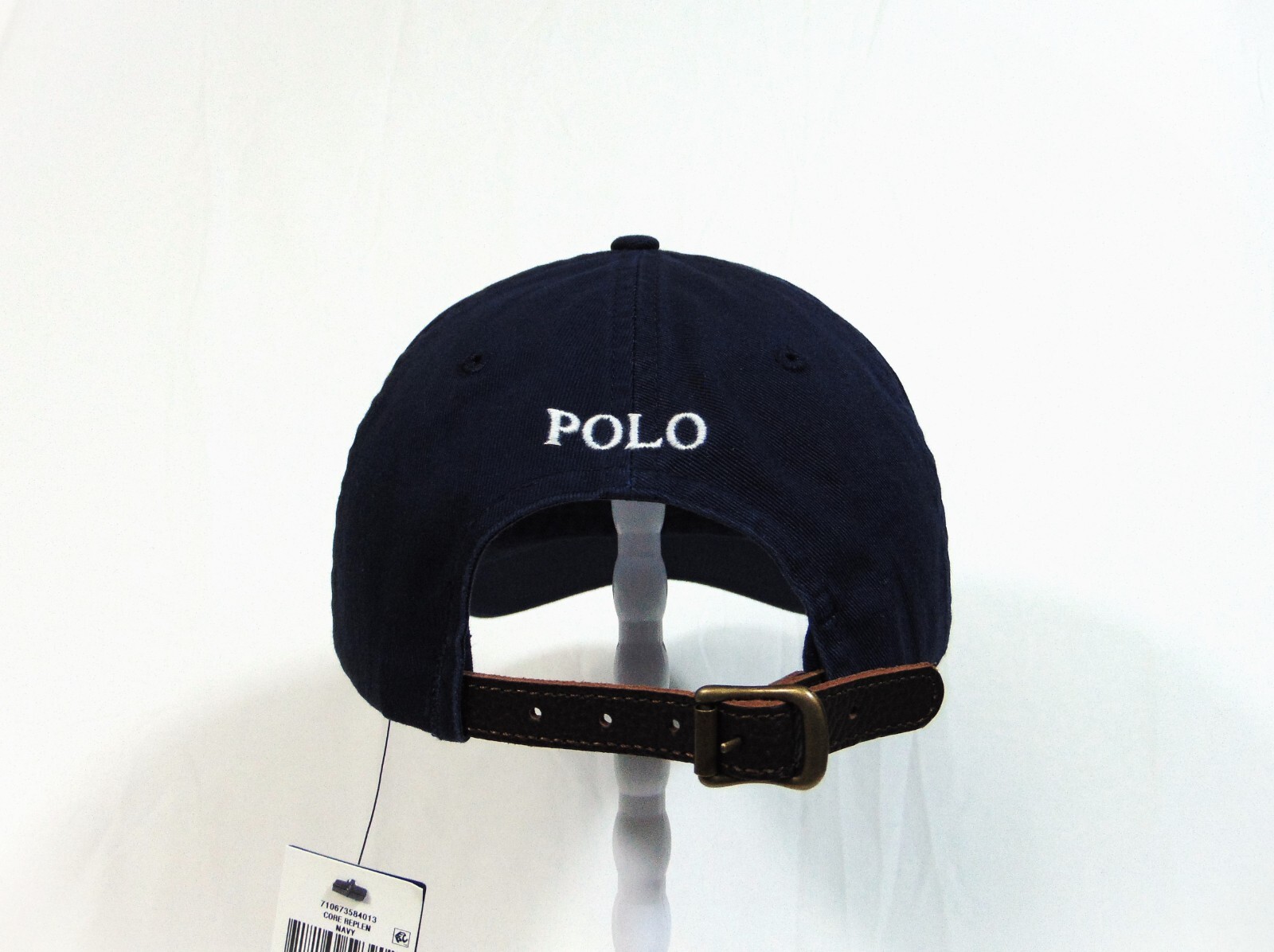 Cappello regolabile Ralph Lauren POLO Big Pony Chino Blu e Bianco Navy Taglia OSFM RARO