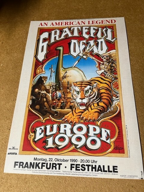 Grateful Dead 1990 Europe Germany Without a Net Cardstock Concert