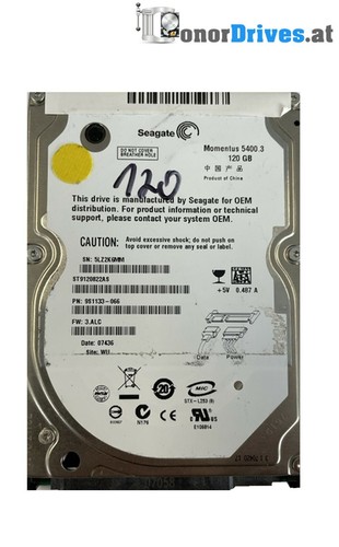 Seagate ST9120822AS - 120 GB - SATA - 9S1133-066 - PCB 100398689 Rev. C*