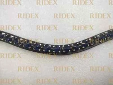 Premium Blue Clear Crystal Leather Bridle BrowBand All Sizes are available