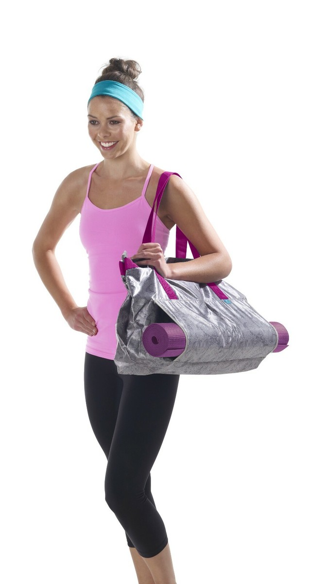 Sac De Yoga Lotus Grande Capacité 24 Pouces - Gris, Fourre-tout Avec Compartiment Tapis