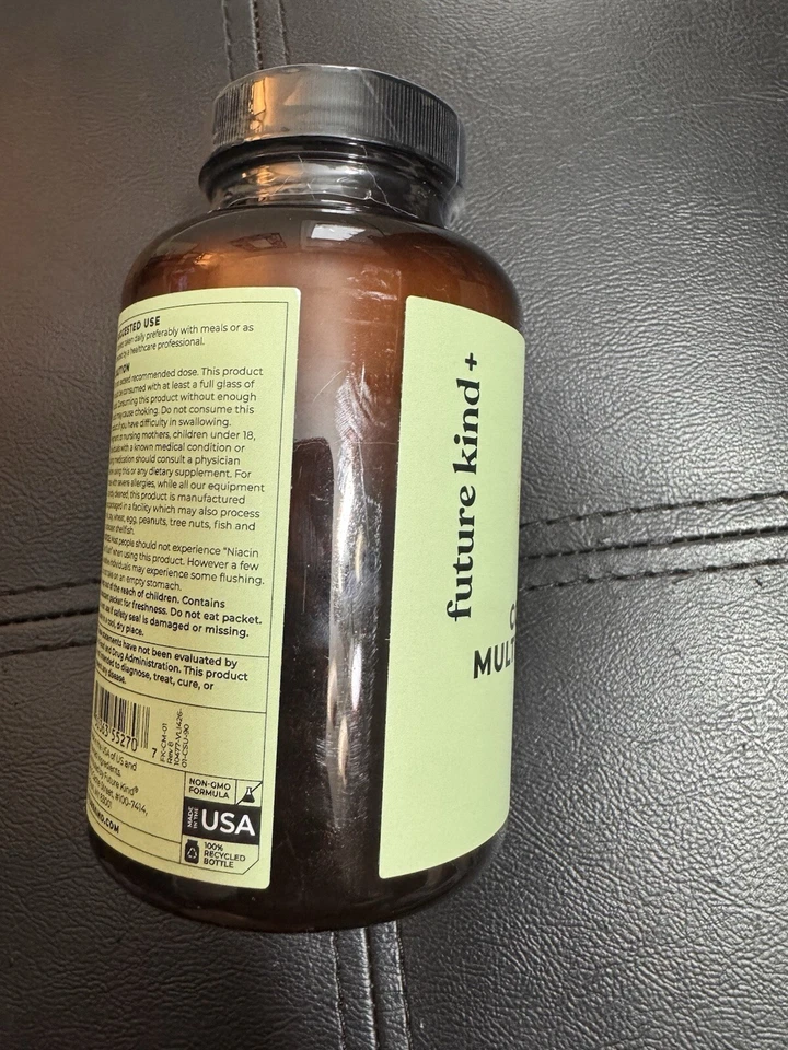 Future Kind 素食多种维生素完整 90tabs 膳食补充剂密封 — 第 3/4 张图片