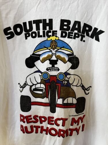 Big Dogs South Bark Tricycle Cop Respect my Authority white T Shirt  3XL XXXL - 第 1/6 張圖片