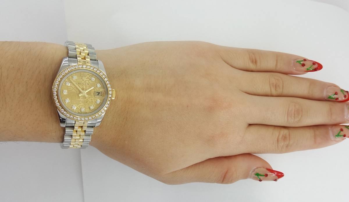 Rolex Lady DateJust 179383 SS 18K Jubilee 26 mm Factory Diamond