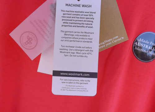 New Virtuelle Taking Shape Tee 22 Womens Coral Merino Wool Bamboo Blend TS - Picture 5 of 11
