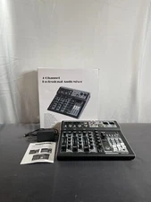 Riworal UX04 Black Bluetooth 4 Channel Audio Interfacer DJ Mixer Sound Board