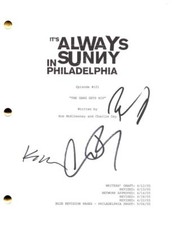 It's Always Sunny Philadelphia Cast Signed Autograph  Rob Kaitlin Charlie Script