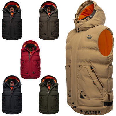 STONE HARBOUR Mens Quilted Gilet Body Warmer Vest Outdoor Jacket Lined Egoor