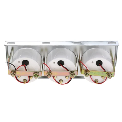 Universal 2" 52mm Chrome Volt Water Oil Pressure Triple 3 Gauge Set Gauges Z7F8 - Bild 4 von 6