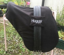 BLACK Personalised EMBROIDERED Fleece SADDLE COVER + GIRTH Loops GP or DRESSAGE