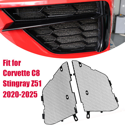 Front Radiator Guards Grille for Corvette C8 Stingray Z51 2020-2025 Aluminum 2PC