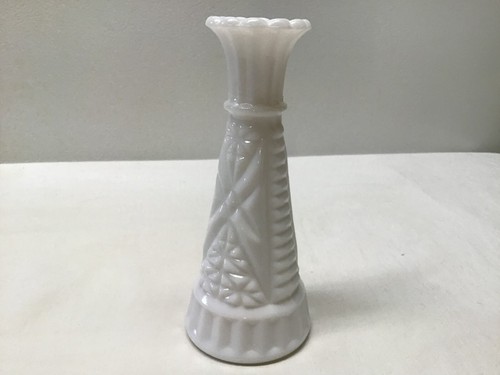 Vintage Anchor Hocking Stars and Bars Milchglas Knospenvase - Bild 6 von 15