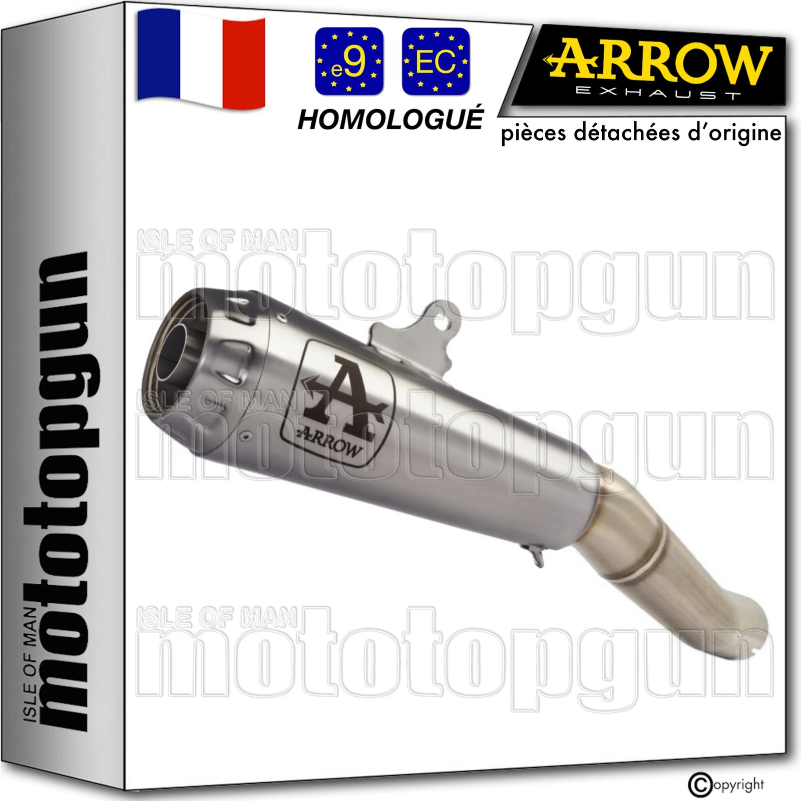 Pot d'échappement Arrow Pro-Race homologué pour moto Kawasaki Z400 2019-2020