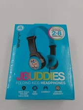 JLab JBuddies Folding Kids Headphones, Blue Monkey Theme, Compact, Safe 85db