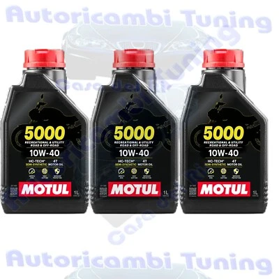 Motul 5000 10W40 Road Hc-Tech Jaso MA2 T903 Huile Moteur Moto 3 Litres - Photo 1/4