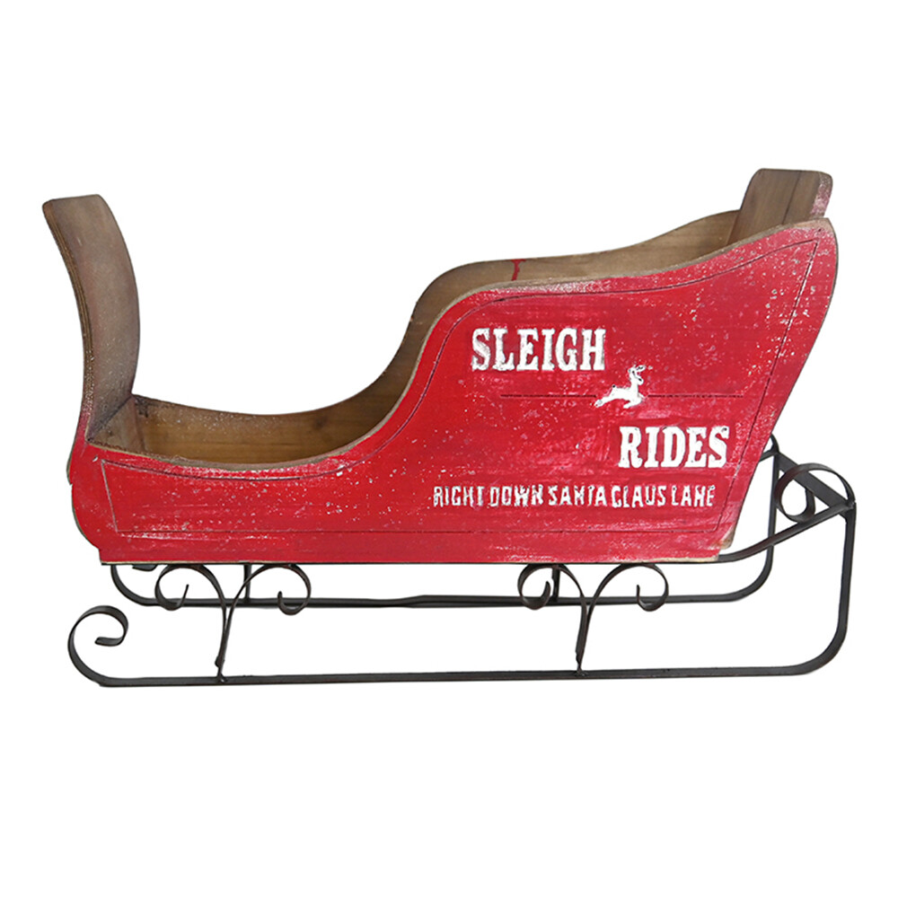 Santa Sleigh Wooden Christmas Decorations Presents Outdoor Xmas