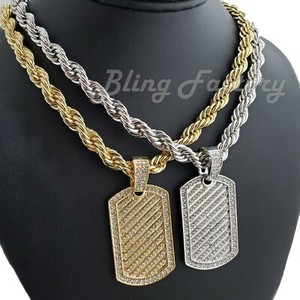 silver dog tag chain