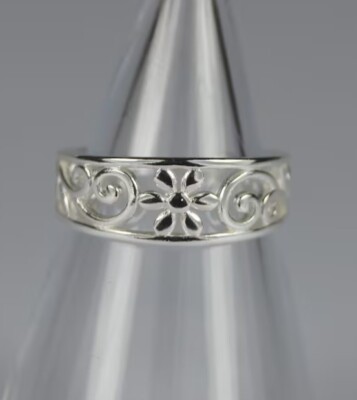 Valentine's Gift 4 Women's Solid Metal Adjustable 925 Silver Flower Toe ...