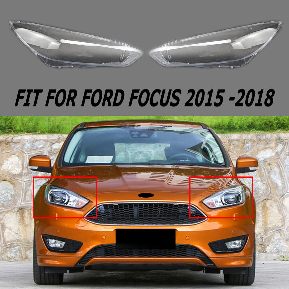 2PCS For Ford Focus 15-18 Transparent Shell Headlamp Cover Shade Headlight Lens