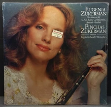 Eugenia & Pinchas Zukerman, Bach Vivaldi Flute Concertos, SEALED LP, CBS M 35879