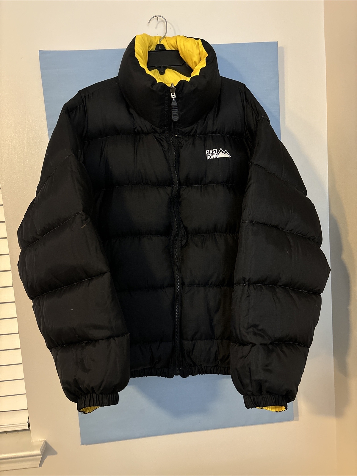 First down reversible men’s down jacket yellow/bl… - image 15