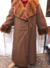 David Goodman/guz Goodman Sheared Mink Coat W/russian Cable Collar & Cuffs Sz.1x