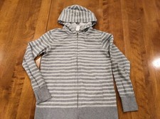 Tea Collection Hoodie Sweatshirt Size 12 Girls Kids Sweater Grey Striped