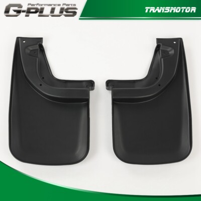 2-Piece Rear Splash Guards / Mud Flaps For Toyota Tacoma 2005-2015 – With Wheel Clips (Black, PP Plastic)