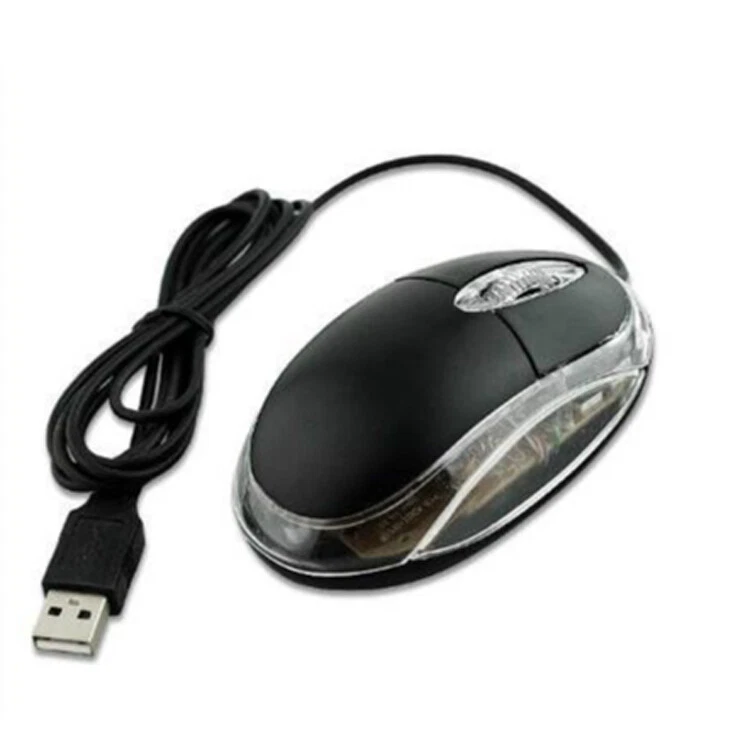 COMPUTER WIRED MOUSE OPTICAL PC LAPTOP GAMES TV Box SCROLL WHEEL BLACK USB LED - Image 2 of 4