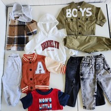 Lot Of 10 Baby Boy Outfit Adorable Sets Jeans Sweat Shirts Fooded Green 6-9 Mos
