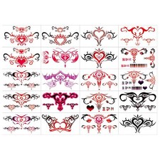 10/20 Pcs Tatoo Sex Waterproof Temporary Tattoos Womb Fake Tattoos Stickej.t2
