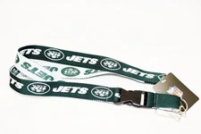 New York Jets Premium Lanyard Keychain, Breakaway Safety Style, 2-Tone...