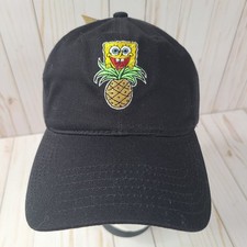 SpongeBob SquarePants Baseball Cap/Hat Black Strap-Back NEW