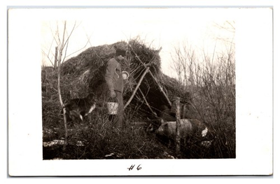 #ad Antique 1914 RPPC Feeding Pigs On A Rural Oil City Pennsylvania Farm Postcard $17.50